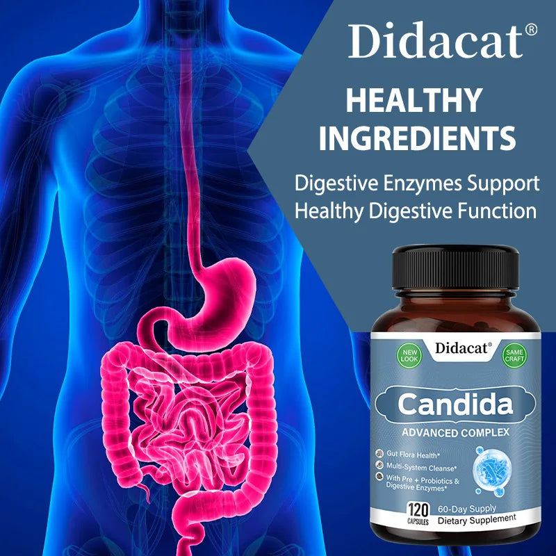 Candida Complex with Digestive Enzymes - Premium Gut Health Support