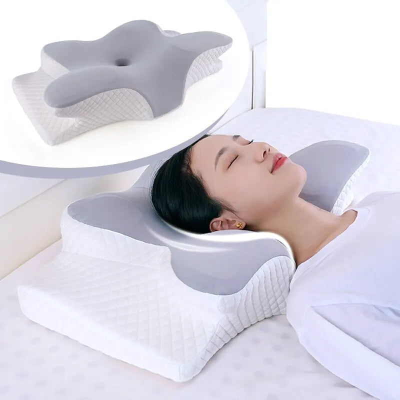 Memory Foam Butterfly Pillow - Ergonomic Cervical Support & Pain Relief