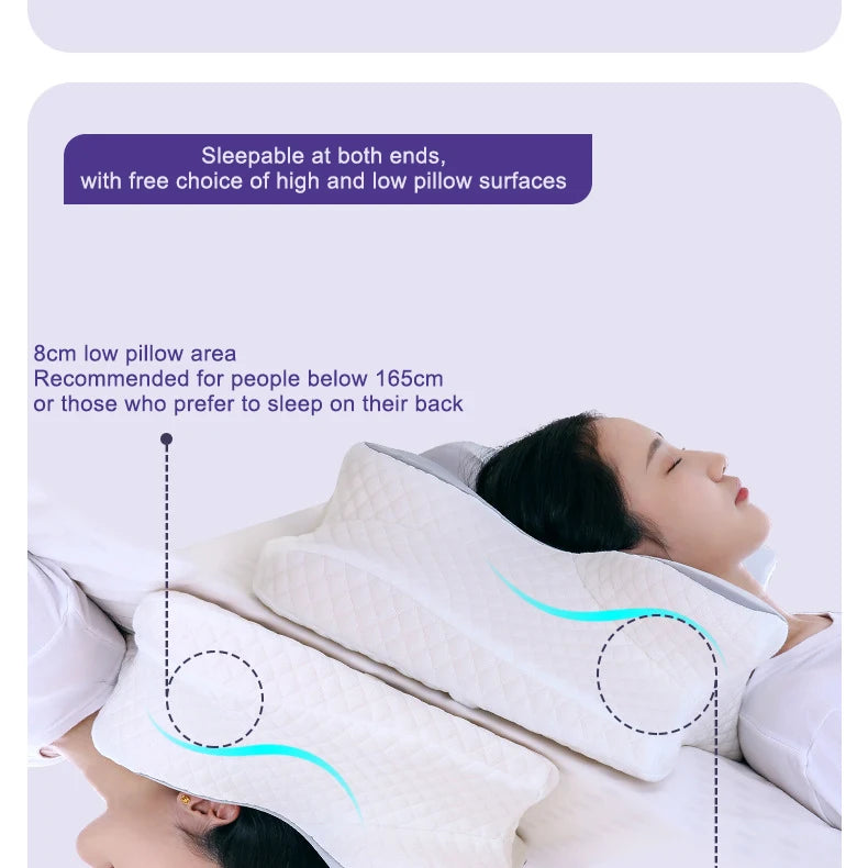 Memory Foam Butterfly Pillow - Ergonomic Cervical Support & Pain Relief