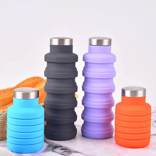 Collapsible Water Bottle | Reuseable BPA Free Silicone | Portable Hiking Cup